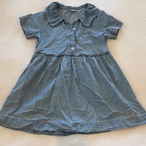 Bonton Light Blue Chambray Polo Dress